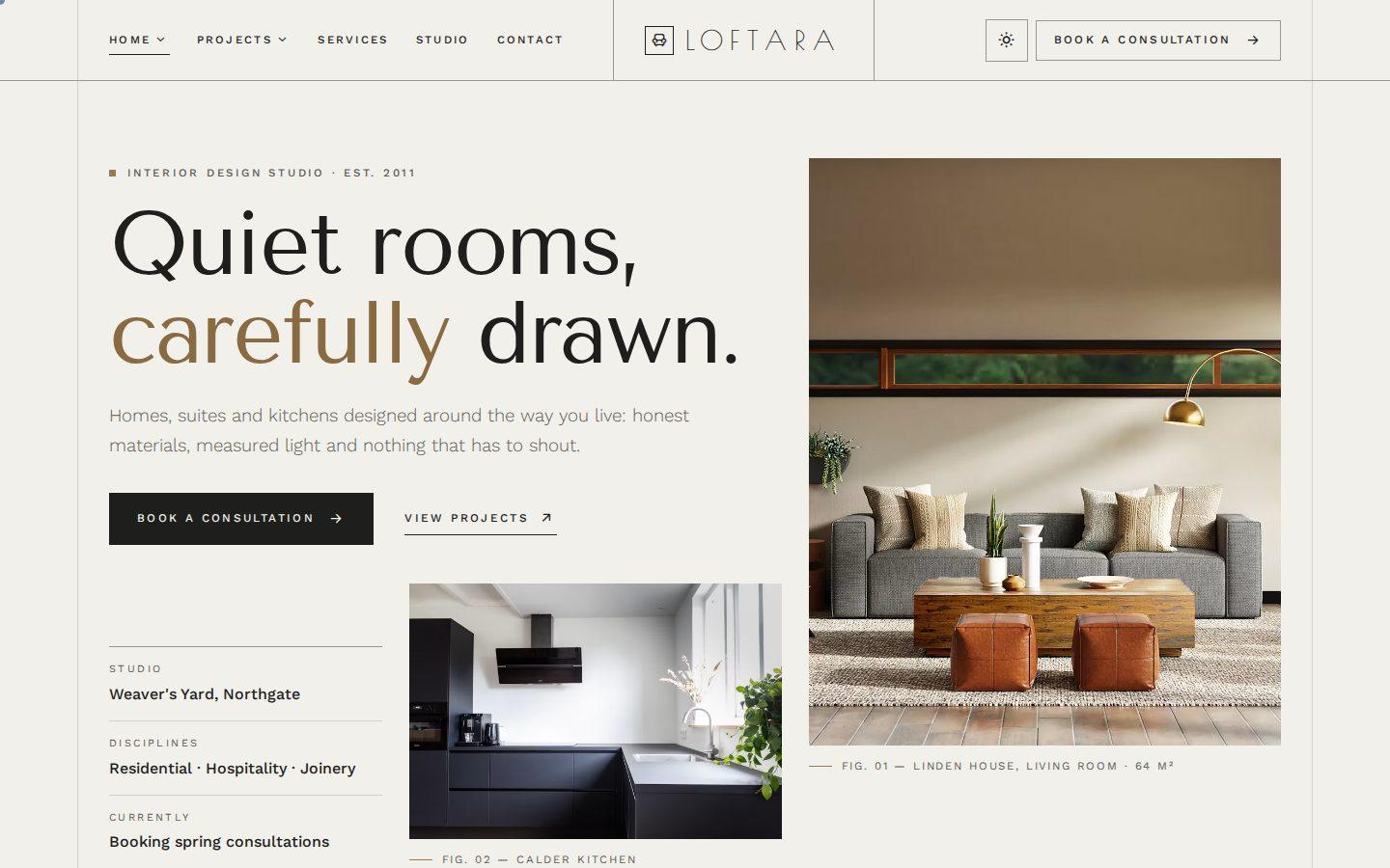 Loftara home page preview